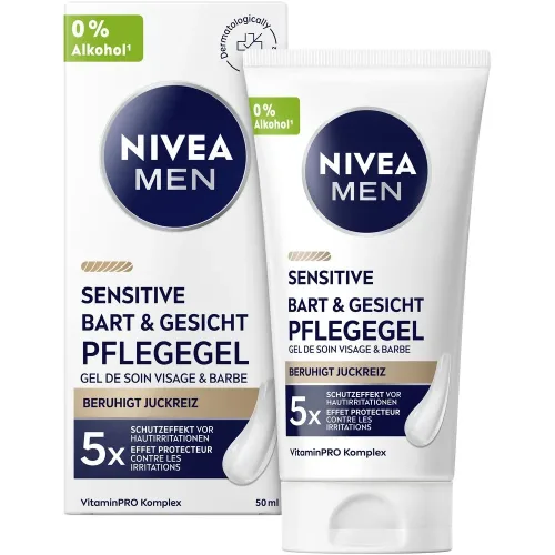 Nivea, Nivea - MEN Sensitive Bart & Gesicht Pflege-Gel, 50 ml