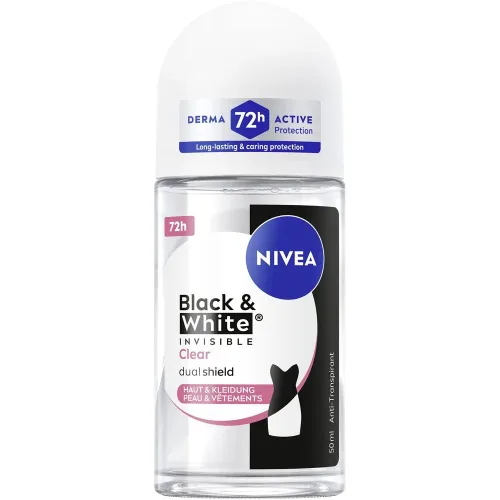 Nivea, Nivea Deo Invisible Black & White Clear Roll-on Female 50 ml
