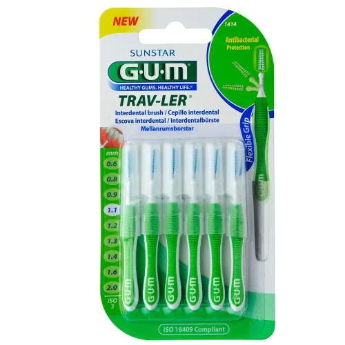 Sunstar Gum, SUNSTAR Gum Proxabrush TravLer 1.1mm Interdentalbürsten (6 Stk)
