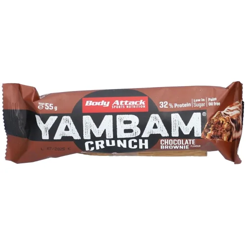 BODY ATTACK, Body Attack Yambam Crunch Bar Chocolate Brownie (55g)