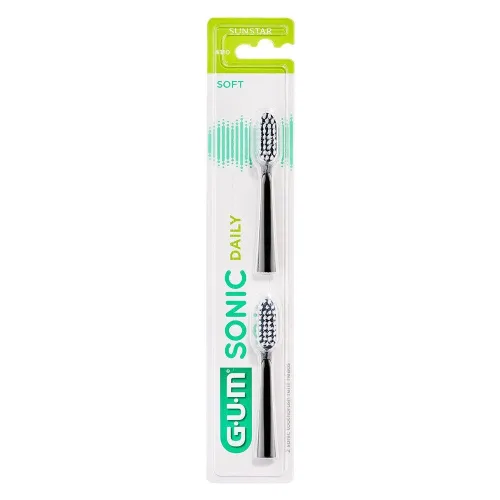 Sunstar Gum, SUNSTAR GUM Sonic Daily Ersatzköpfe schwarz (2 Stk)
