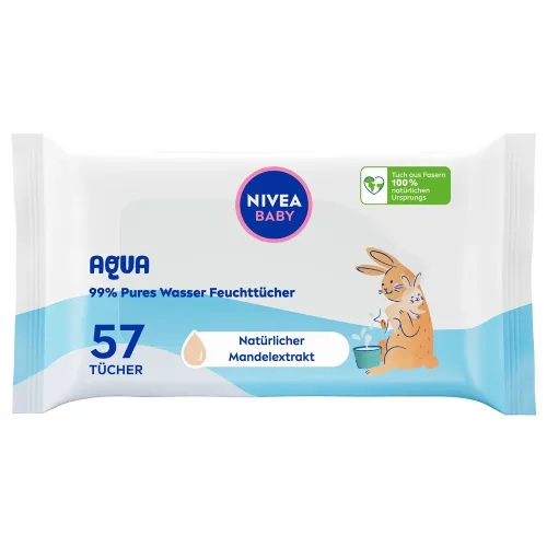 Nivea, Nivea - Baby AQUA Feuchttücher, 57 Stück