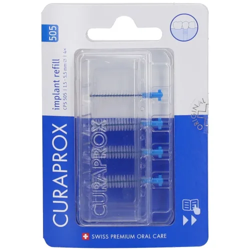 CURAPROX, CURAPROX CPS 505 Implant Blau Ersatzbürsten, Durchmesser 2-5.5mm (4 Stk)