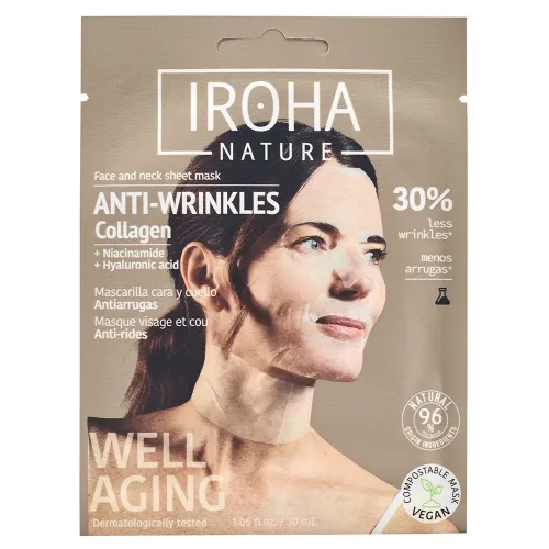 iroha, Iroha Tissue Face & Neck Mask Collagen + Hyaluron