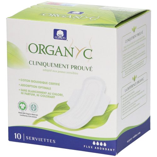 Organyc, ORGANYC Monatsbinden mit Flügel High Flow (10 Stk)