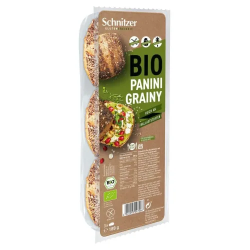 Schnitzer, Schnitzer Bio Panini Grainy Beutel, glutenfrei (188g)