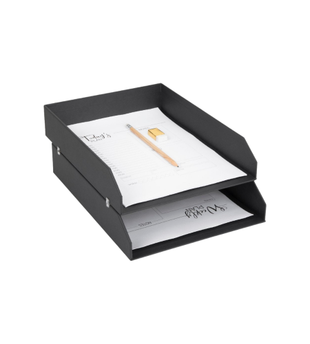 Bigso Box of Sweden, BIGSO BOX OF SWEDEN Briefablage 2er-Set 15753200 Hakan dunkelgrau 23x12x31