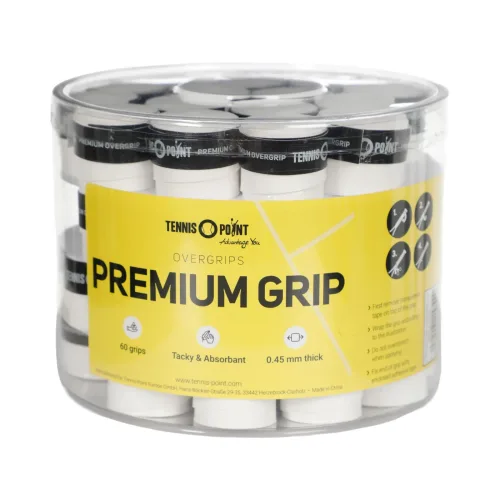 Tennis-Point, Tennis-Point Premium Grip 60er Pack - Weiß