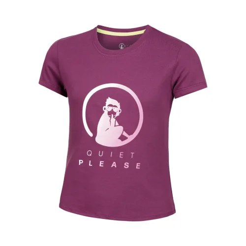 Quiet Please, Quiet Please Baseline Logo T-Shirt Mädchen - Berry, Pink