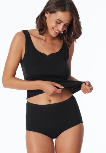 Schiesser, Schiesser - Cotton Maxi, für Damen, Schwarz, Größe 38