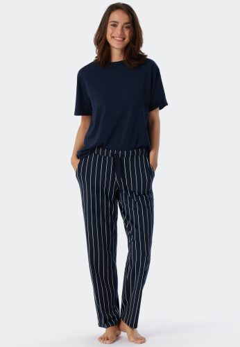 Schiesser, Schiesser Loungehose "Mix + Relax" seitliche Taschen, elastischer Bund, Single Jersey, bequem
