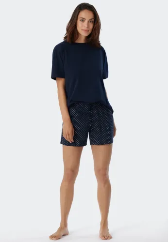 Schiesser, Schiesser - Mix & Relax Shorty, für Damen, Marine, Größe 38
