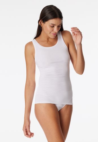 Schiesser, Schiesser - Pure Rib Trägertop, für Damen, Weiss, Größe 40