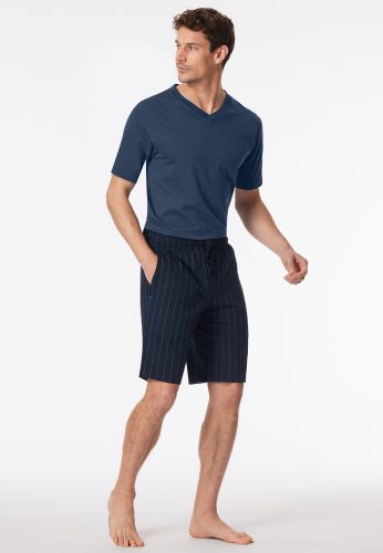 Schiesser, Schiesser Pyjamahose "Mix + Relax" Baumwolle, seitliche Taschen, Bindekordel