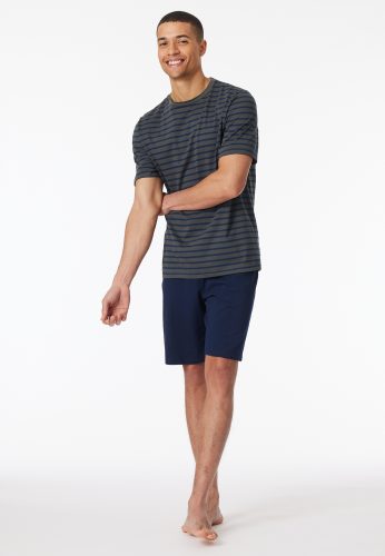 Schiesser, Schiesser -  Pyjama Schlafanzug  - Casual Essentials, für Herren, Anthrazit, Größe 60