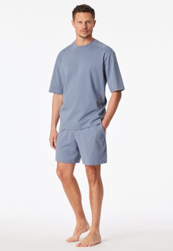 Schiesser, Schiesser Shorty "Modern Nightwear" 2 mit Rundhalsausschnitt und kurzem Arm, leichter Oversize-Fit