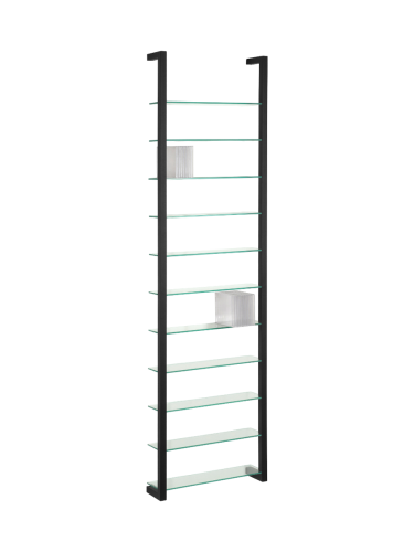 Spinder Design, Spinder Design Wandregal Hesta Schwarz Stahl/Glas 46 cm 167 cm - Wandregal