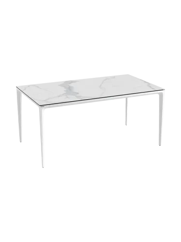 Akante Design, Design Gartentisch „Mallorca“ aus Keramik, Marmor hell / Weiss Akante Design