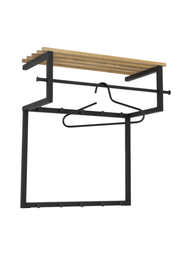Spinder Design, Spinder Design Garderobe Hesta Schwarz Stahl/Holz 76 cm - Farbe: schwarz/nature - Material: Stahl/Eiche - Garderobe