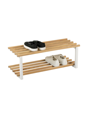 Spinder Design, Spinder Design Schuhregal Arya Weiss/Braun Holz/Stahl 71 cm 26 cm - Farbe: weiss, eiche - Material: Eiche/Stahl - Schuhregal
