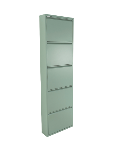 Spinder Design, Spinder Design Schuhschrank Hesta Grün Stahl 50 cm 169 cm - Farbe: Dusty Green - Schuhschrank