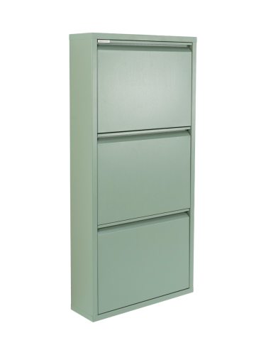 Spinder Design, Spinder Design Schuhschrank Hesta Grün Stahl 50 cm 103 cm - Farbe: Dusty Green - Schuhschrank