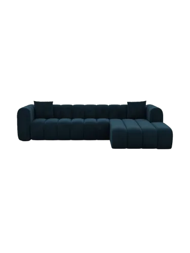 BLOOMINGLOFT Collection, 4-Sitzer Design Ecksofa „Zuma“ mit Samtbezug Samtbezug Petrol dunkel BLOOMINGLOFT Collection