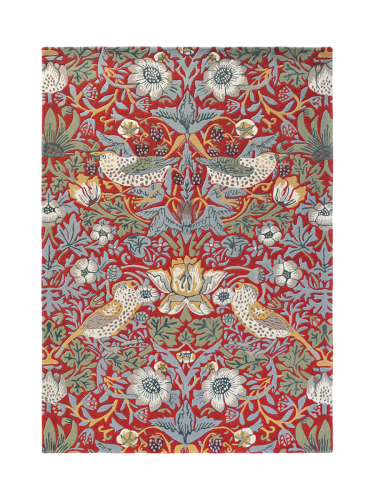 Morris & Co, Designer Teppich „Strawberry Thief“ - handgetuftet, aus 100% reiner Schurwolle Morris & Co