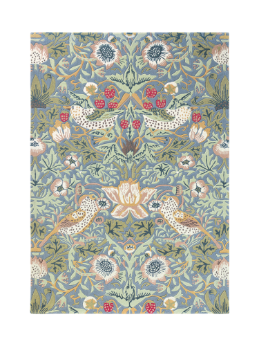 Morris & Co, Designer Teppich „Strawberry Thief“ - handgetuftet, aus 100% reiner Schurwolle Morris & Co