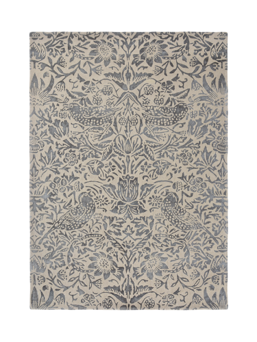 Morris & Co, Designer Teppich „Strawberry Thief“ - handgetuftet, aus 100% reiner Schurwolle Morris & Co