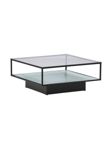 Design Couchtisch „Maglehem“ 90 x 90 cm Schwarz, Transparent VE DESIGN
