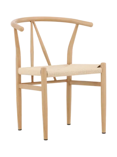 LIVIQUE, Stuhl Stol Beige Stahl/Rattan B 55 cm - Material: Rattan/Stahl - Stuhl