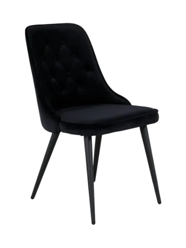 LIVIQUE, Stuhl 2er-Set Vendet Schwarz Stahl/Polyester B 50 cm - Material: Polyestersamt/Stahl - Stuhl 2er-Set