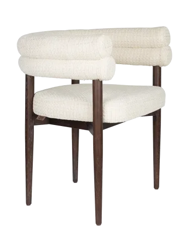 Design Stuhl „Sela“ mit Armlehnen, Off White Dutchbone
