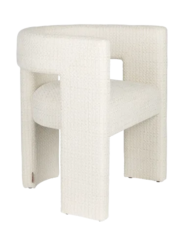Dutchbone, Design Stuhl „Sela“ mit Armlehnen, Off White Dutchbone