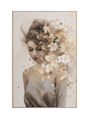 image LAND, image LAND Gemälde Gold Flowers in Hair  | Schubiger Möbel