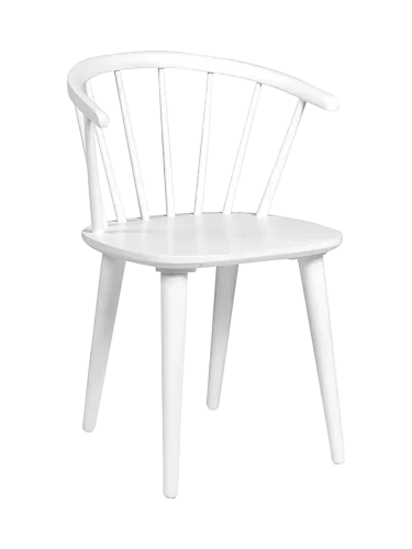 Massivholz Sprossenstuhl „Carmen“ - Weiss Rowico