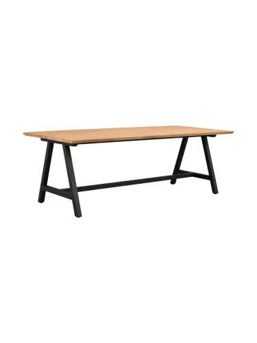 Rowico, Grosser Massivholz Tisch „Carradale V“ 220-320 x 100 cm - Eiche Dunkelbraun Rowico