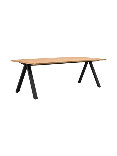 Rowico, Grosser Massivholz Tisch „Carradale V“ 220-320 x 100 cm - Eiche Dunkelbraun Rowico