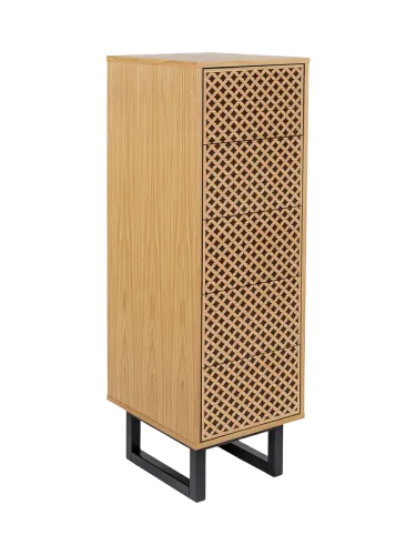 MR.WOOD, Design Kommode „Camden Herringbone“ Eiche Natural, Schwarz MR.WOOD