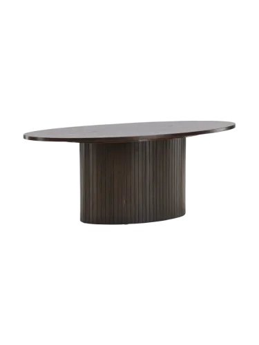 Venture Home, Venture Home Couchtisch "Bianca, ovaler Couchtisch in warmem Mokka, 120 × 55 cm" Sofatisch, MDF, gebeizt, oval, behaglich, wohnlich