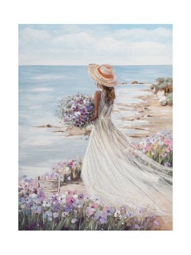 image LAND, image LAND Bild Frau am Strand im Weissem Kleid 2  | Schubiger Möbel
