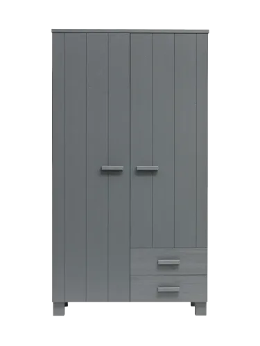 mutoni - Schrank Dennis mit Schubladen Kiefer stahlgrau, One Size