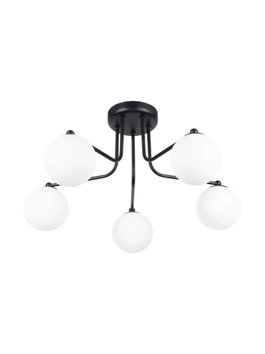 Sollux Lighting, Deckenlampe Astral SOLLUX LIGHTING, dimmbar, schwarz, für Wohn- / Esszimmer, Glas, Modern, Deckenlampe