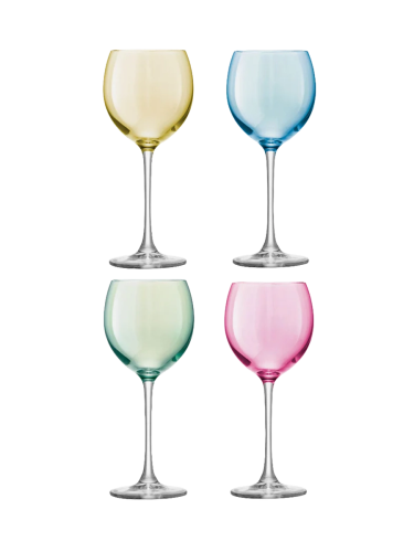 LSA International, LSA International Weingläser-Set Polka Weiss Glas 20.5 cm 8.7 cm - Farbe: weiss/pastell - Weingläser-Set