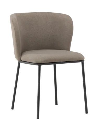 LIVIQUE, Stuhl 2er-Set Hus Braun Polyester/Stahl B 53 cm - Material: Polyester-Leinen/Stahl - Stuhl 2er-Set