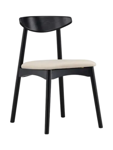LIVIQUE, Stuhl 2er-Set Vasil Schwarz Holz/Polyester B 47 cm - Material: Eiche/Polyester - Stuhl 2er-Set