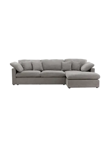 LIVIQUE, Ecksofa Kust Grau Polyester B 297 T 107 cm - Farbe: Dunkelgrau - Ecksofa