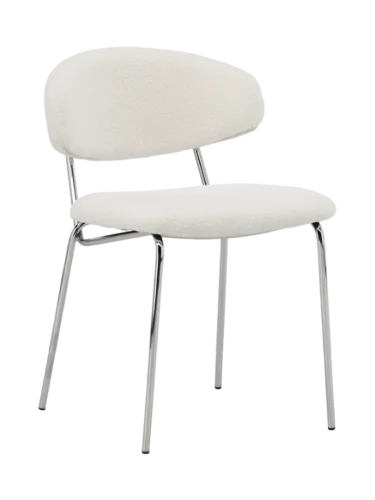 LIVIQUE, Stuhl 2er-Set Hamn Weiss Polyester/Stahl B 50 cm - Stuhl 2er-Set