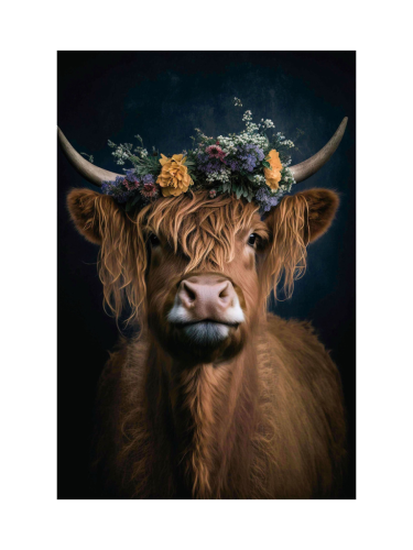 image LAND, image LAND Glasbild Flower Cow  | Schubiger Möbel